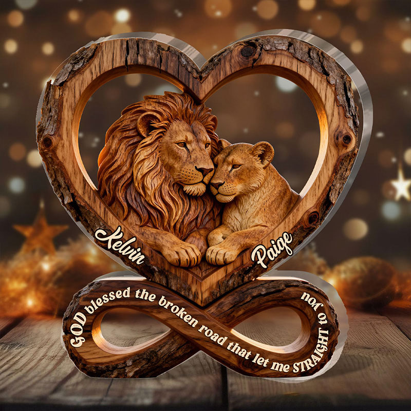 Personalized God Blessed the Broken Road that Let me Straight to you Custom Shaped Acrylic Plaque with Name Religious Gift for Christians