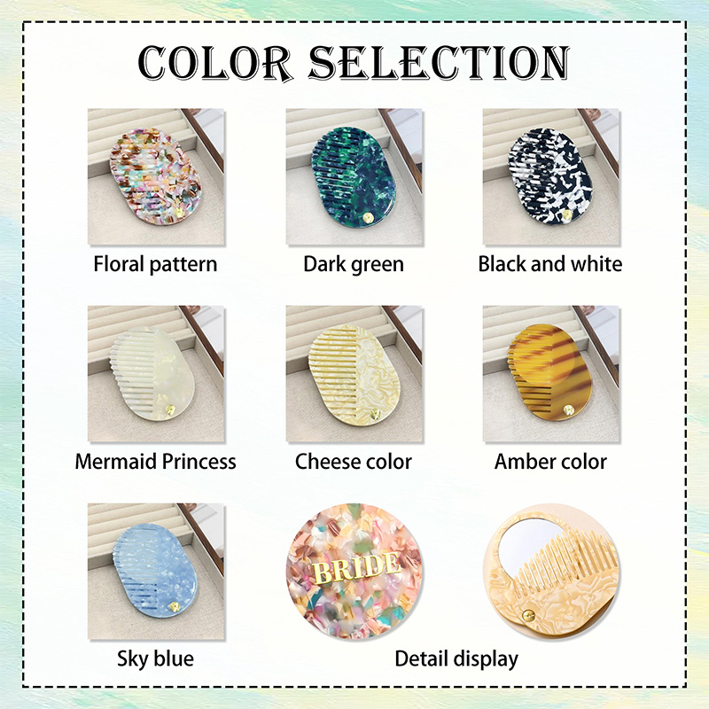 Personalized Large Amber Hair Comb Marble Hair Comb Wedding Bridesmaids Gift Bridal Gift for her Bridesmaid gifts