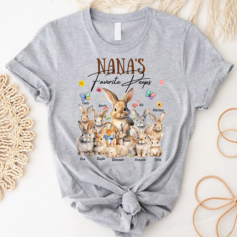Personalized Grandma's Favorite Rabbit Easter Day Personalized Pure Cotton T-shirt