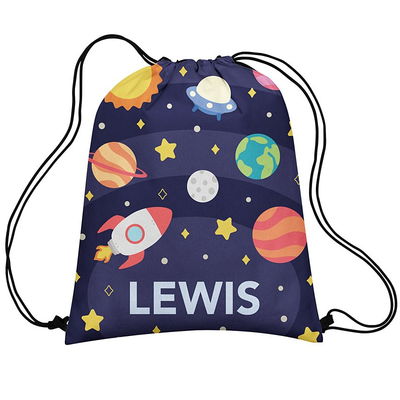 Personalized Outer Space Drawstring Goodie Bag Space Favor Bags Backpack for Geek Lover
