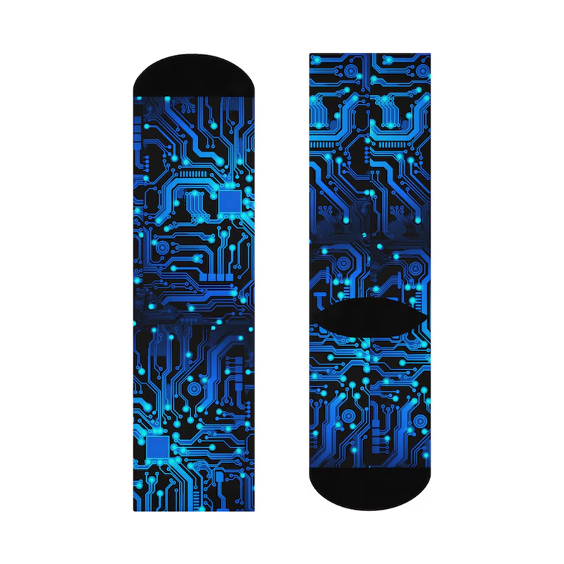 Personalized Circuit Board Socks Unisex Crew Computer Science Engineer Programmer Gift for Geek Lover