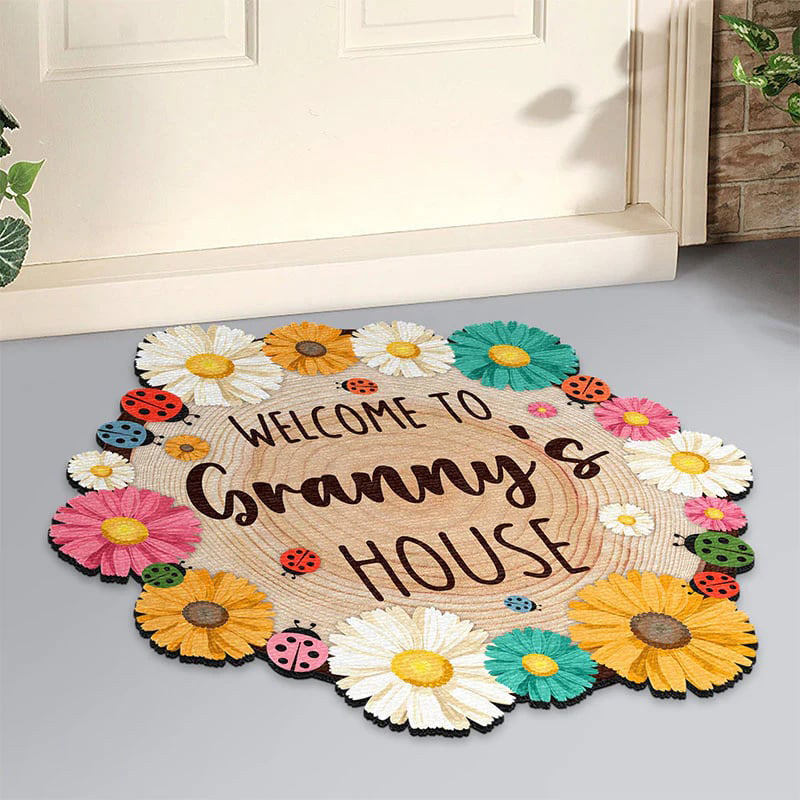 Personalized Welcome To Nana's House Doormat Gift For Grandma Custom Shaped Doormat