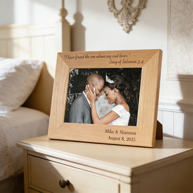 Personalized Bible Verse Picture Frame with Custom Name and Date Christian Wedding Gift Anniversary Gift Valentine's Day Gift for Couple