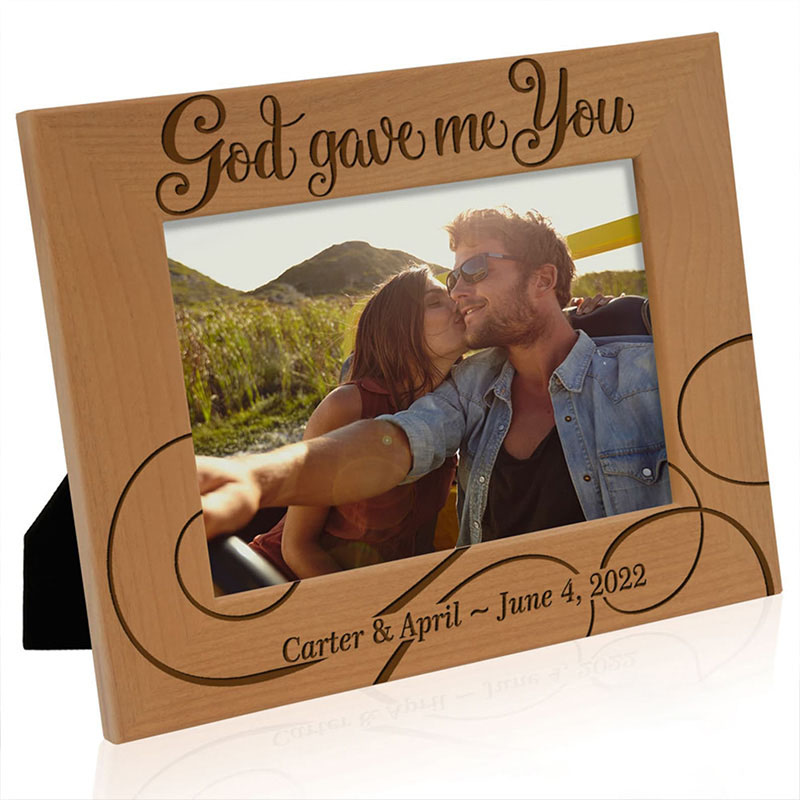 Personalized God Gave me you Picture Frame with Custom Name and Date Religious Gift Anniversary Gift Valentine's Day Gift