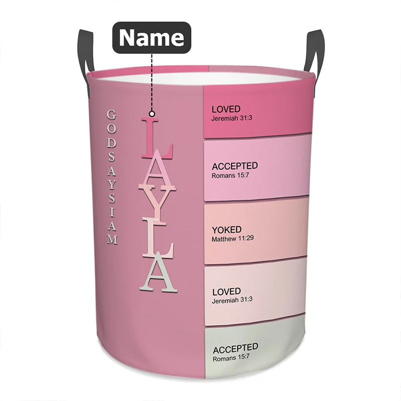 Personalized God Says i am Name Meaning on Bible Verse Storage Basket with Name Daily Use Religious Gift for Christians