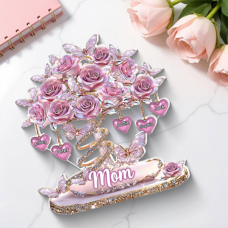 Personalized Best Mom Ever Heart Tree Acrylic Block Plaque Heartfelt Gift For Mom Grandma