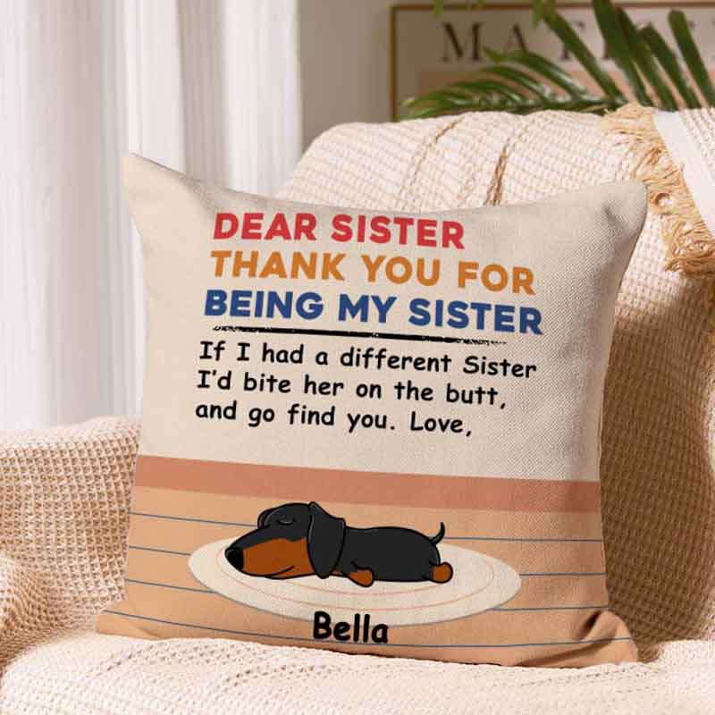 Personalized Dog Lover Bite the Butt Dog Mom Throw Pillows