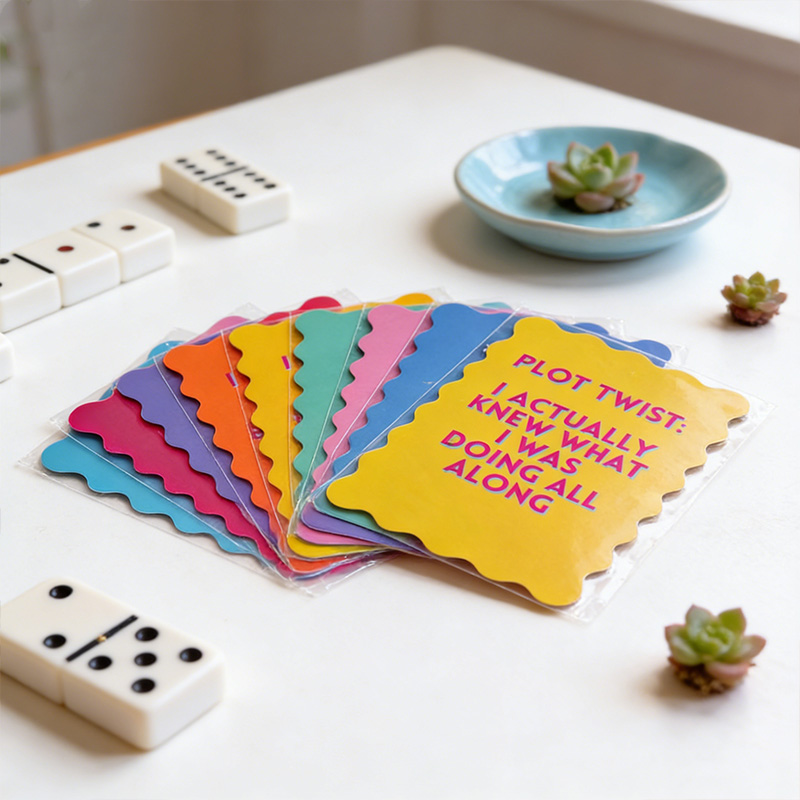 Mahjong Shuffle Card Scalloped Edges & Bright Colors Sized to Store with Mahjong League Cards
