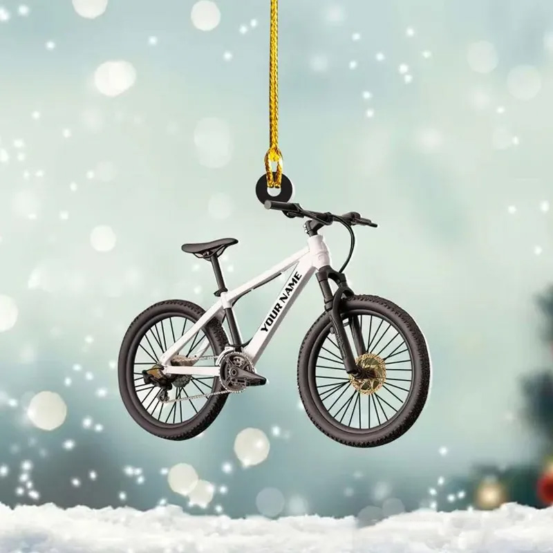 Personalized Custom Name Bicycle Christmas Ornaments Bicycle lovers Gift Biker Xmas Ornament