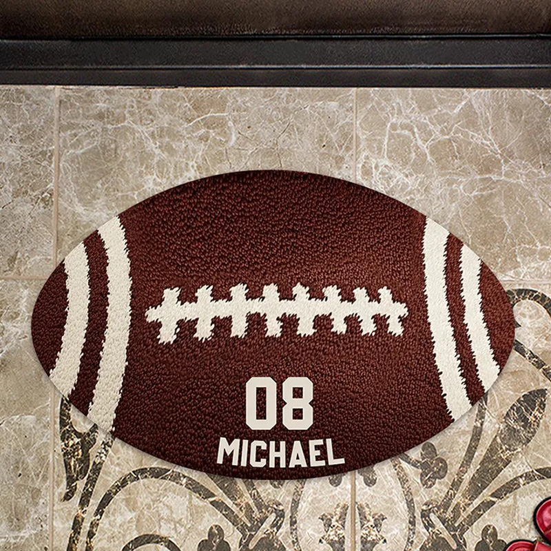 Personalize Your Football Rug with a Unique Custom Name and Number Design