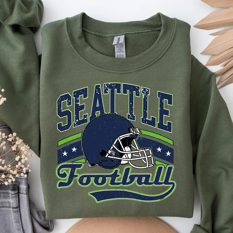 Personalized American Football Team Sweatshirt Football Mom Shirt With Retro Helmet Design