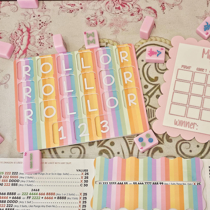 Personalized "The Classic Sorbet Stripe" Mahjong Practice Board Mahjong Scoreboard for Learning and Scoring