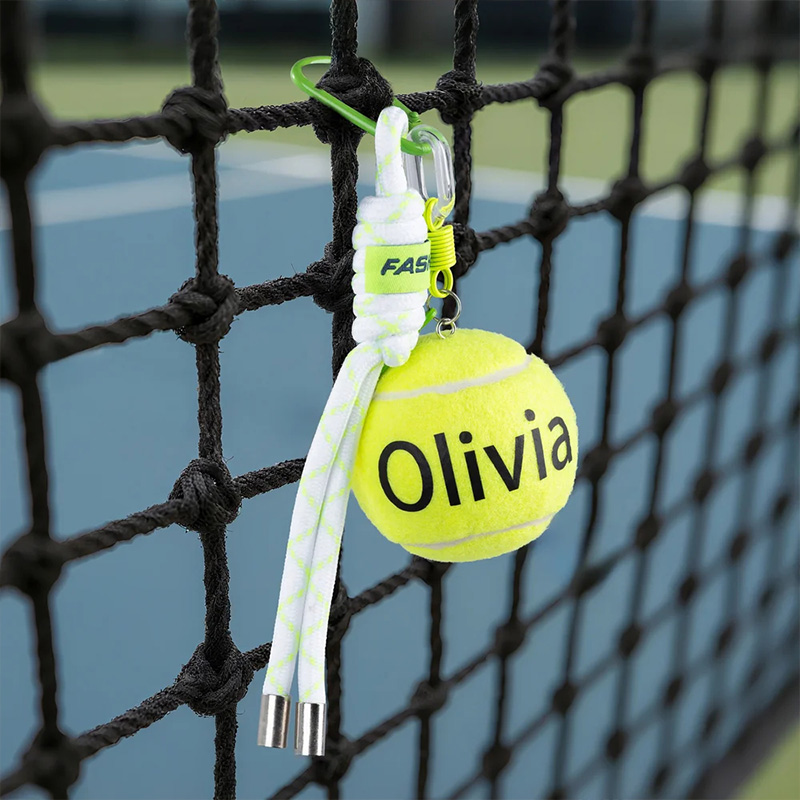 Personalized Tennis Ball Keychain with Name Bag Charm Christmas Birthday Team Gift for Coach Tennis Lovers Teammates