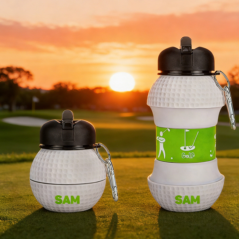 Personalized Foldable Clssic Golf Water Cup Silicone Golf Sports Water Bottle Custom Name Gift for Golf Lovers