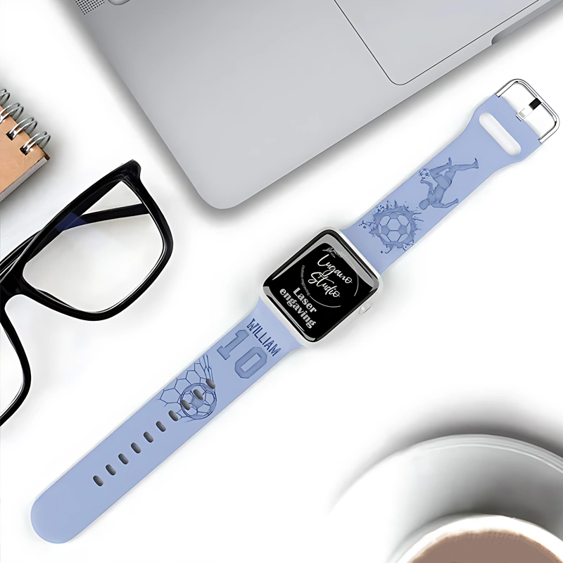 Personalized Soccer Apple Watch Band Custom Name and Number Strap