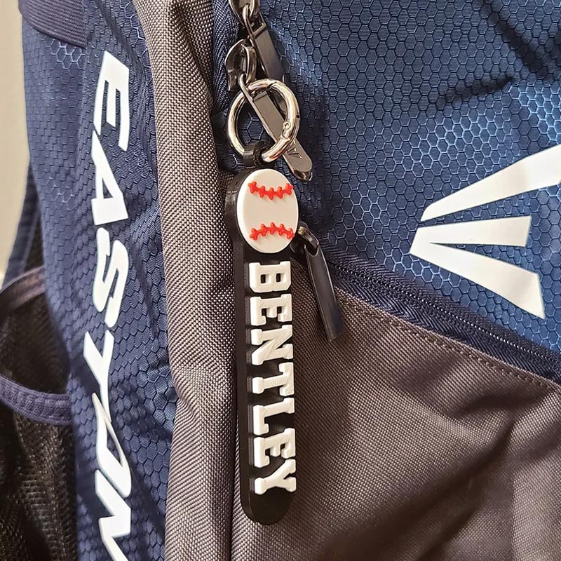 Personalized 3D Baseball-Themed Keychain Featuring Custom Name  