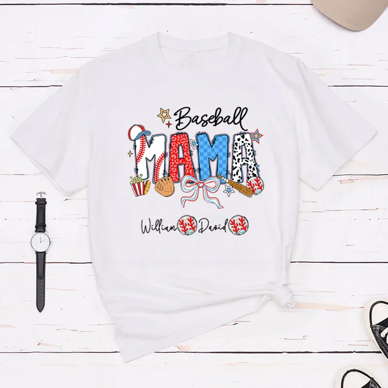 Personalized Baseball T-Shirt with Custom Name and Design for Mom Nana and More