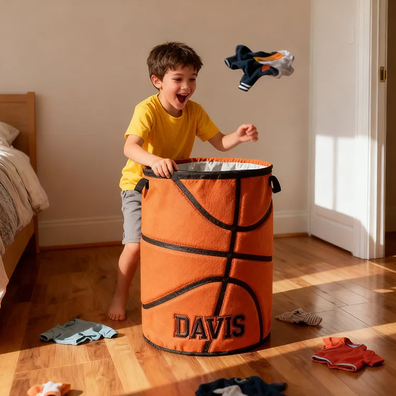 Personalized Basketball Storage Basket with Custom Name for Fans and Athletes