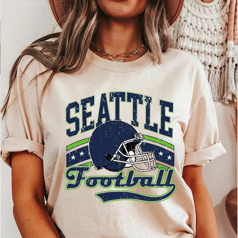 Personalized American Football Team T-Shirt Baseball Mom Shirt With Retro Helmet Design