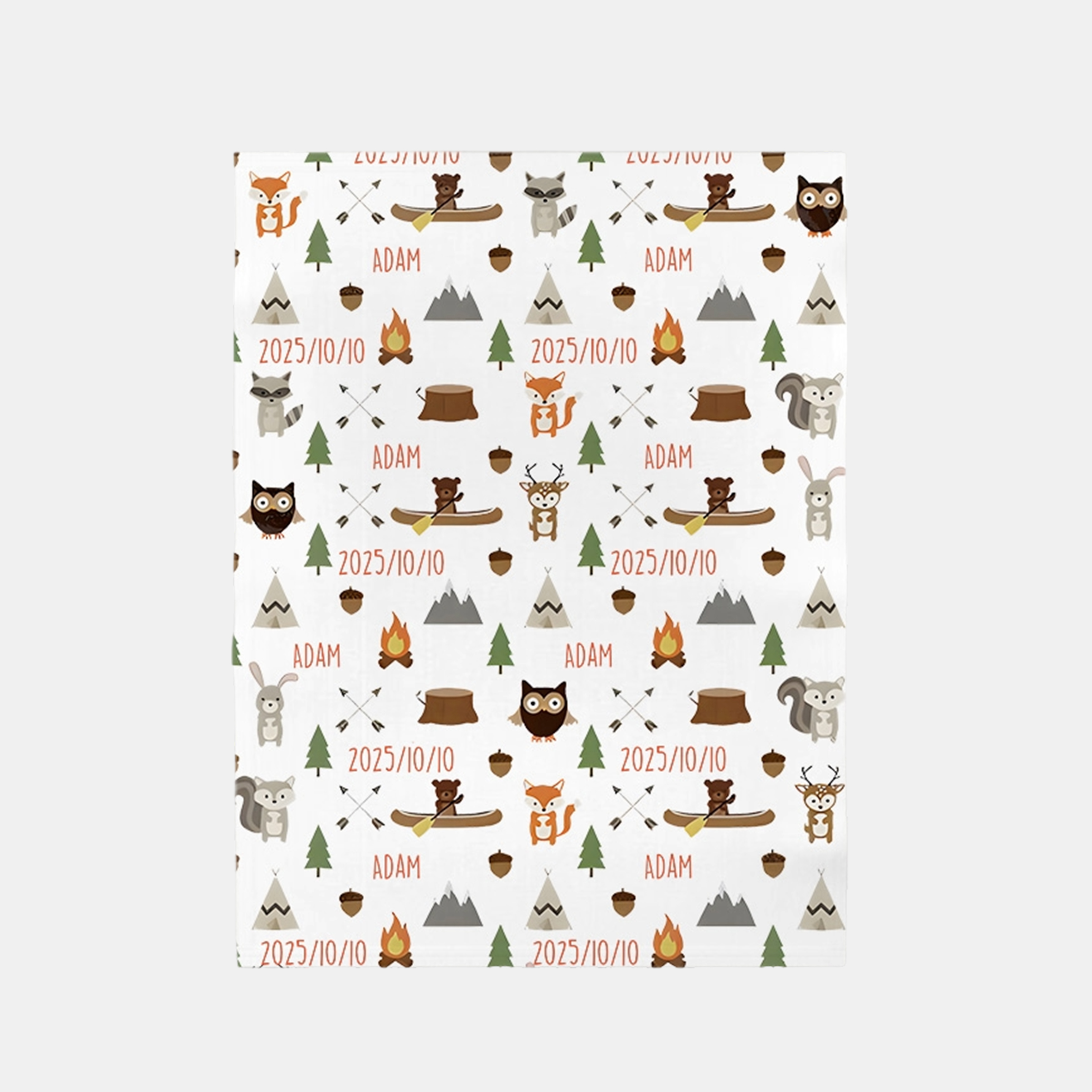 Personalized Baby Name Blanket Baby Woodland Forest Animal Fleece Blanket Baby Shower Gift