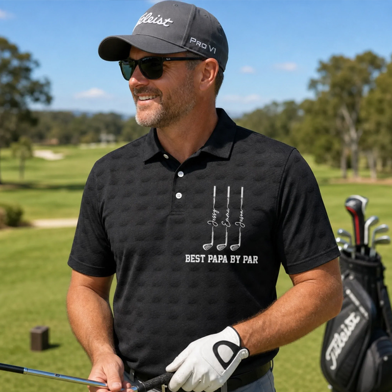 Personalized Golf Polo Shirt Custom All Over Print Polo Shirt Father's Day Birthday Golf Gifts For Dad Grandpa