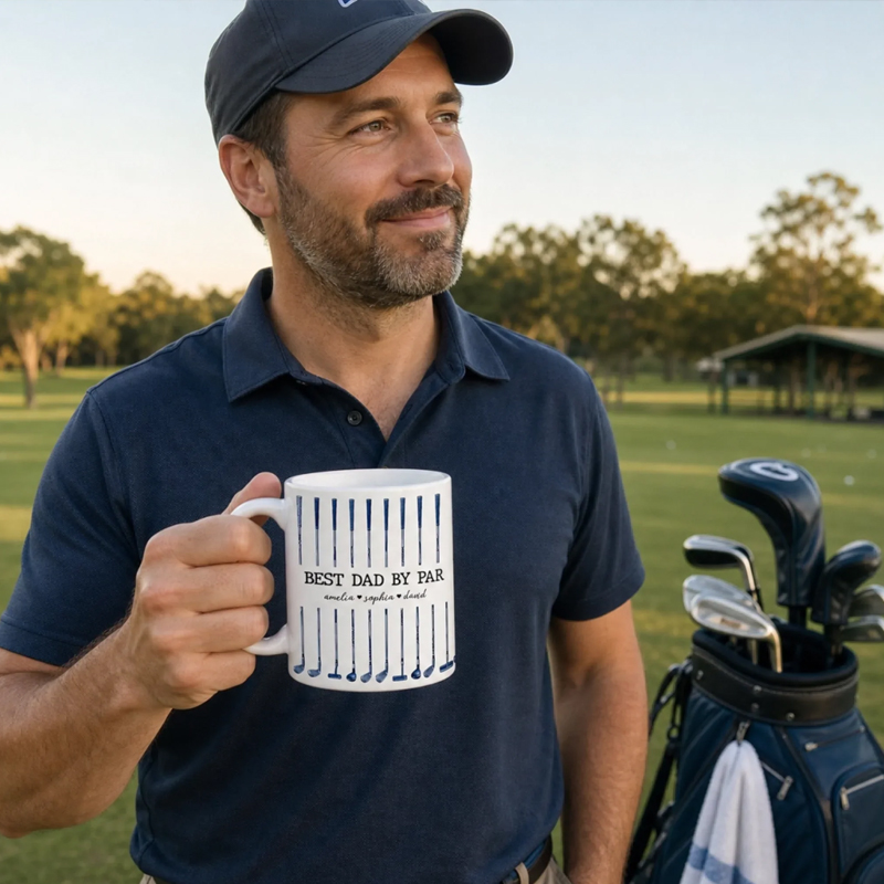 Personalized Golf Mug Custom Name Best Dad By Par Father's Day Birthday Golf Gifts For Dad Grandpa