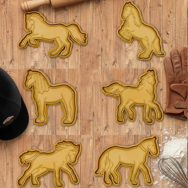 Personalized Horse Cookie Cutter 6 Horses Gift for Equestrian Enthusiasts