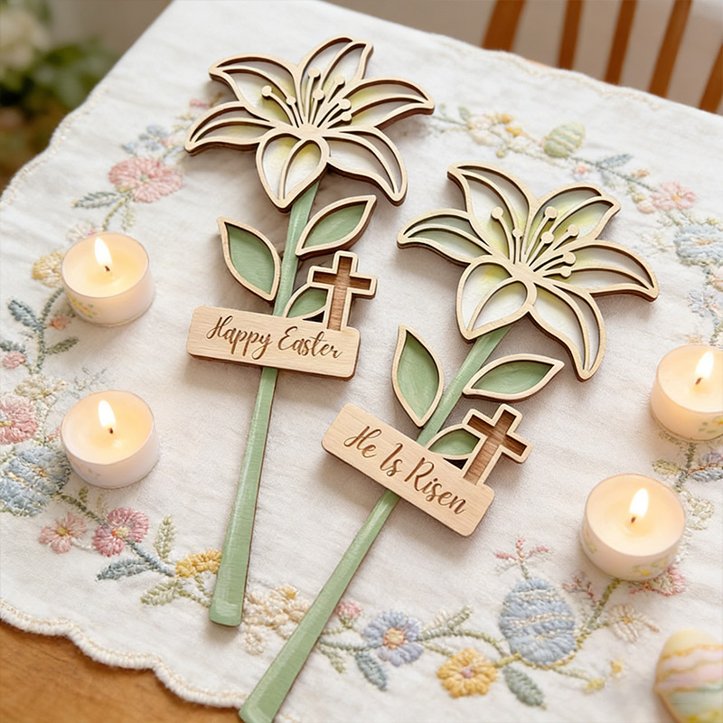 Personalized Religious Easter Decor Easter Lily Flower Easter Family Gifts