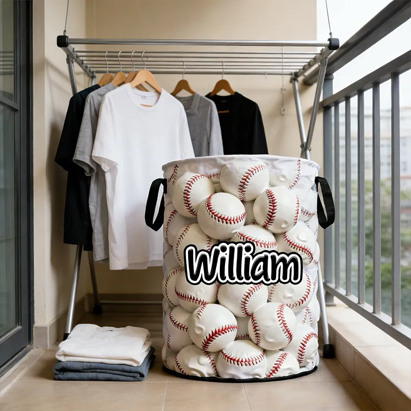 Personalized Baseball Basket Featuring Custom Name and Eye-Catching Design