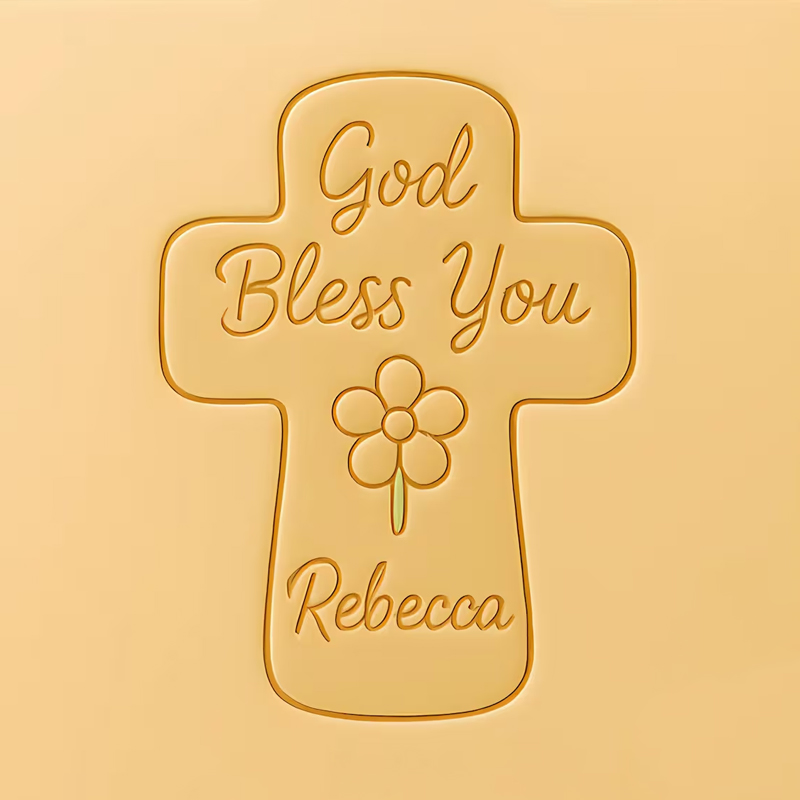 Personalized Christian Cookie Cutter Name Religious Blessing Communion Girl Custom Name Gift for Faith and Baptism