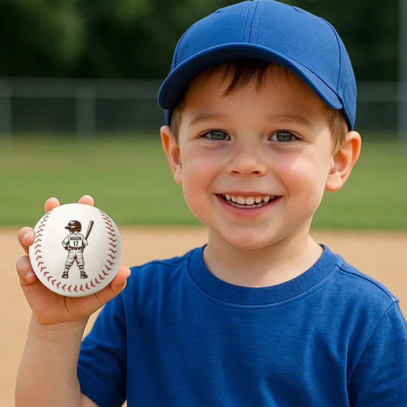 Personalized Keepsake Baseball for Athletes with Name and Jersey Number  