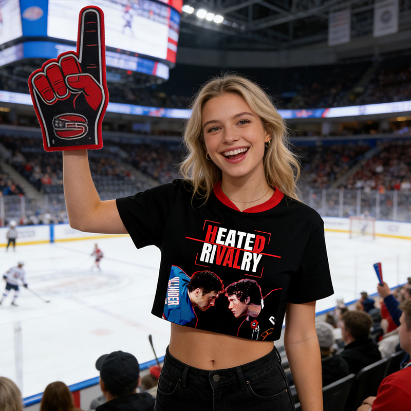 Personalized HR Theme Crop Top Jersey for Female Hockey Fans Romance Hockey Gift