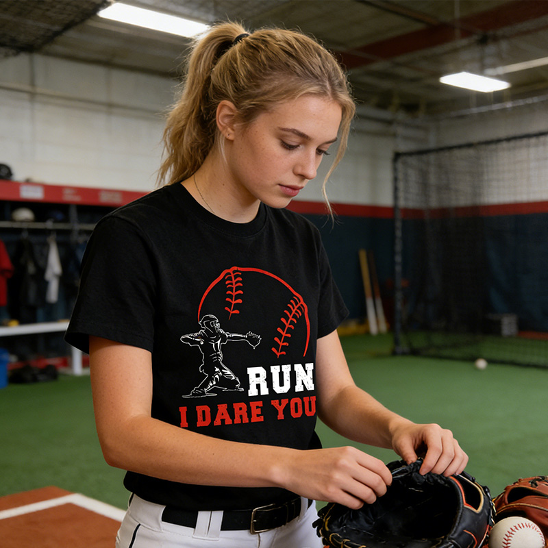Personalized Baseball T-Shirt I Dare You Baseball Catcher Baseball Player Custom Name and Number