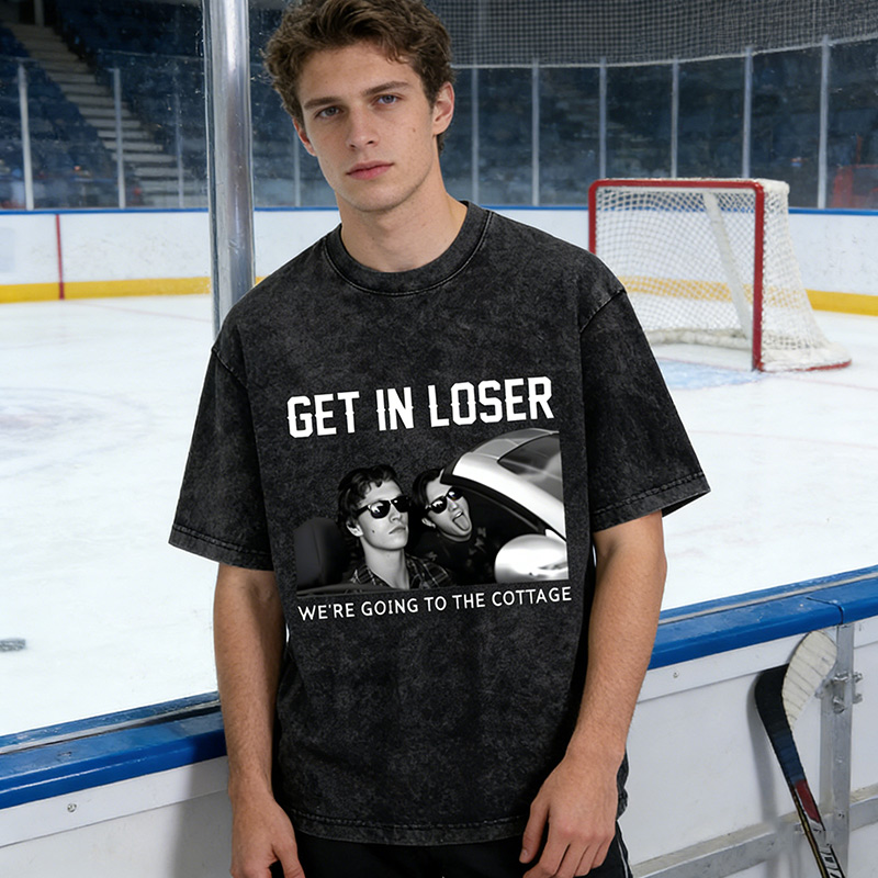 Personalized HR Washed T-Shirt We're Going To The Cottage Tee for Ice Hockey Fans