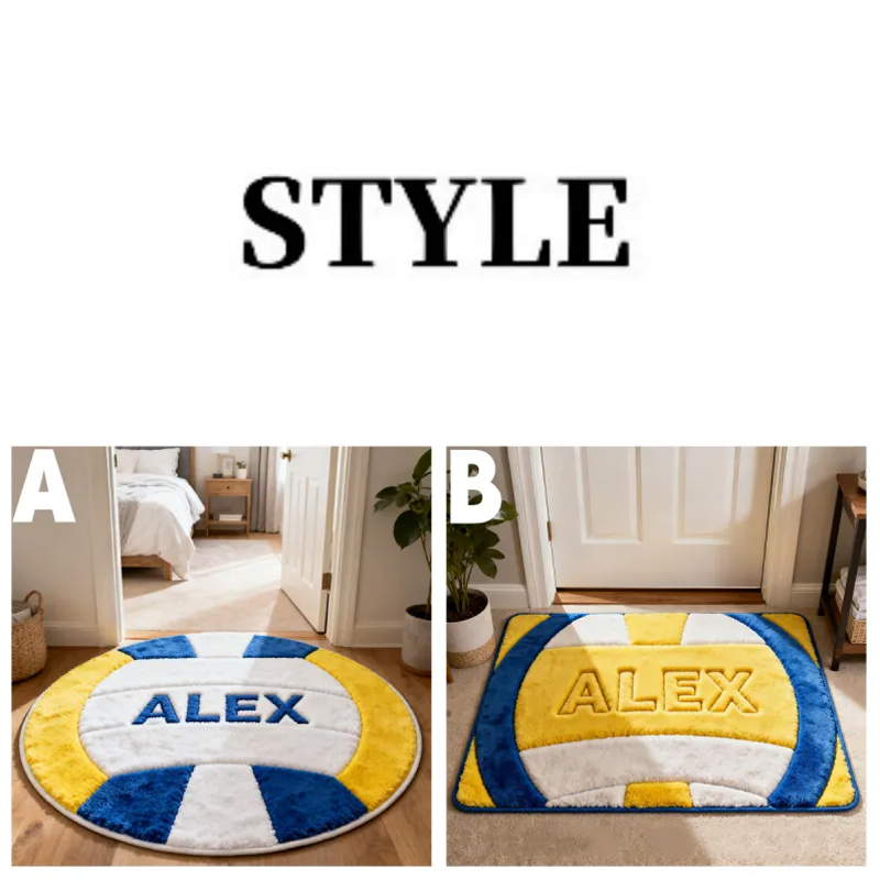 Personalized Volleyball Welcome Court-Inspired Rug with Custom Name for Your Home