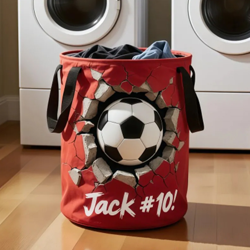 Personalized Soccer Storage Basket with Custom Name and Number Design for Fans
