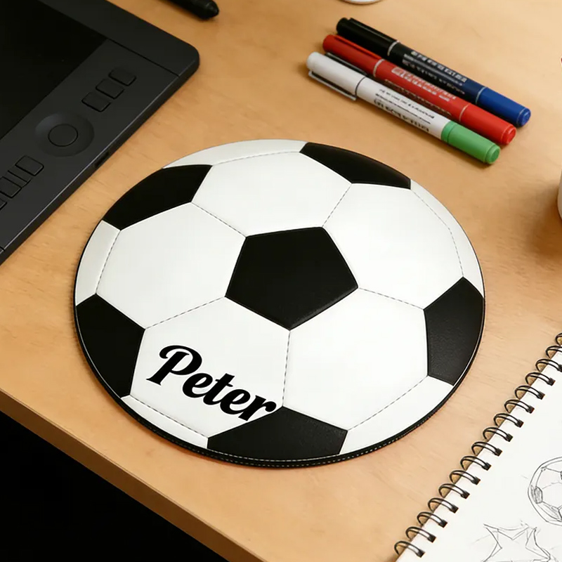 Personalized 3D Printed Soccer Mouse Pad with Custom Name Design