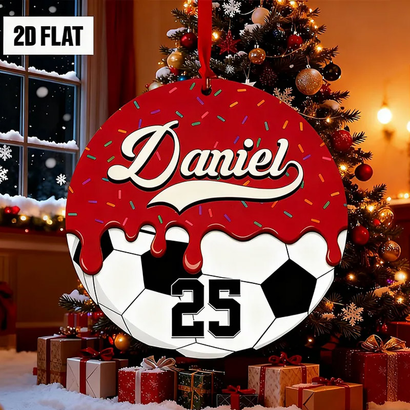 Personalized Basketball Christmas Ornament with Custom Name and Number