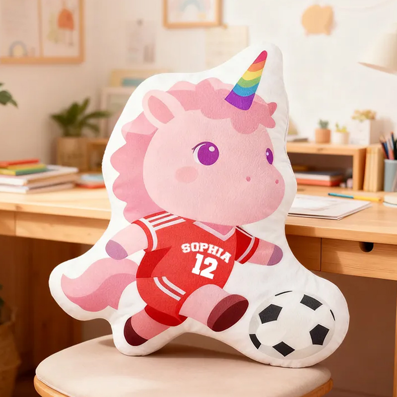 Personalized Soccer Pillow with Custom Name and Number Design