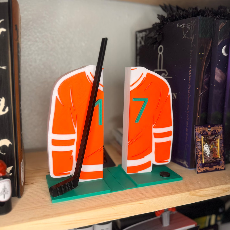 Personalized Ice Hockey Book Ends Shelf Decor Gift for Ice Hockey Lovers