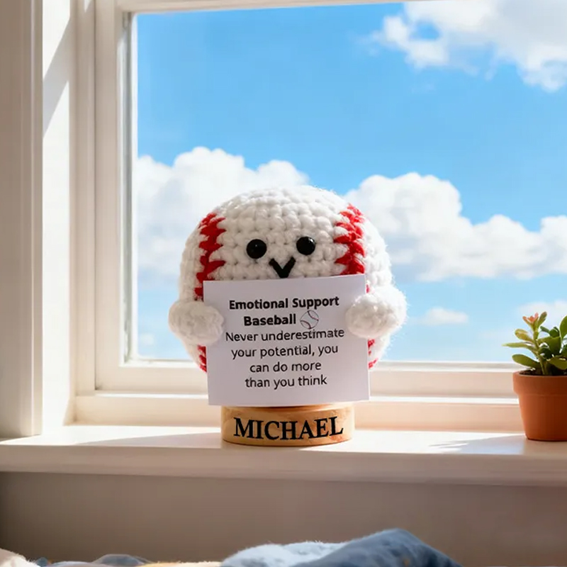 Personalized Funny Positive Baseball Toy With Custom Name Cheer Up Gift For Baseball Team Player