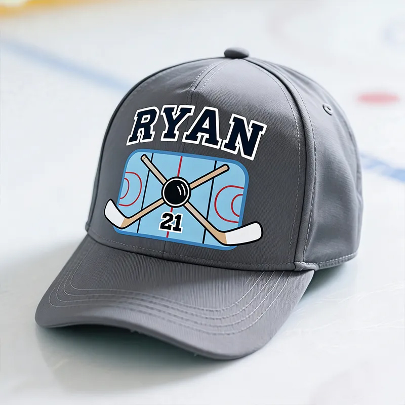 Personalized Hockey Cap with Custom Name and Number Design