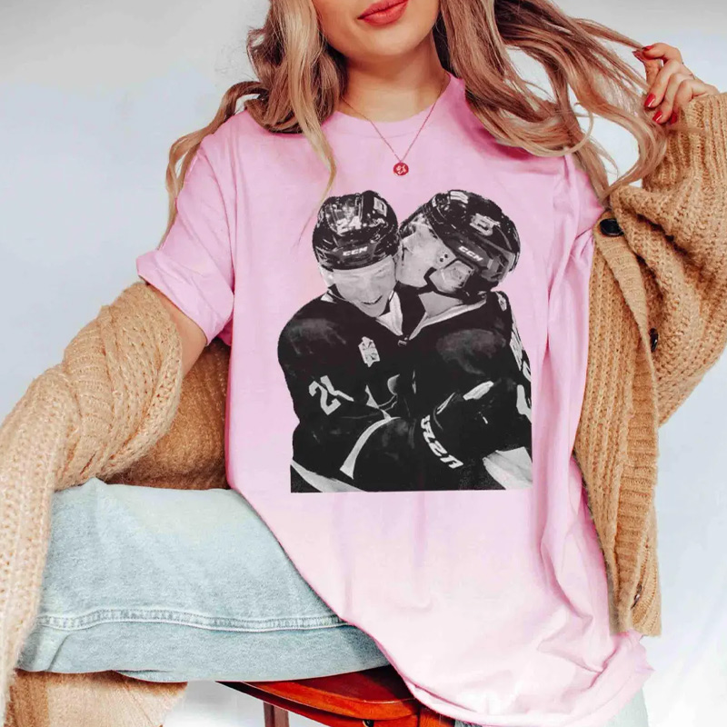 Personalized Hockey Romance Design T-Shirt TV Inspired Shirt Kiss Face Fans Gift