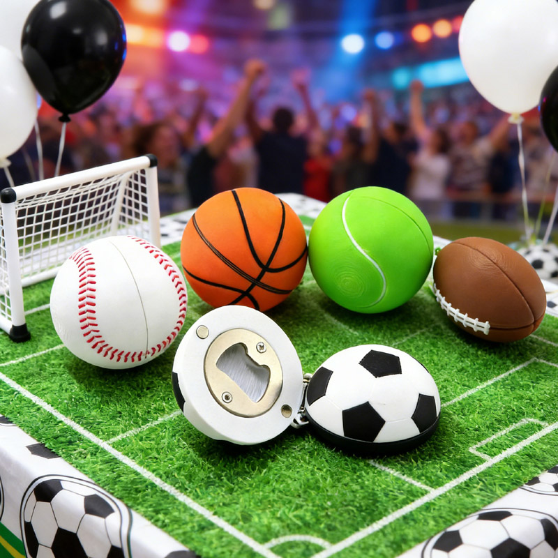 Personalized Sports Bottle Opener 3D Printed Ball Sports Bottle Opener Custom Name and Number