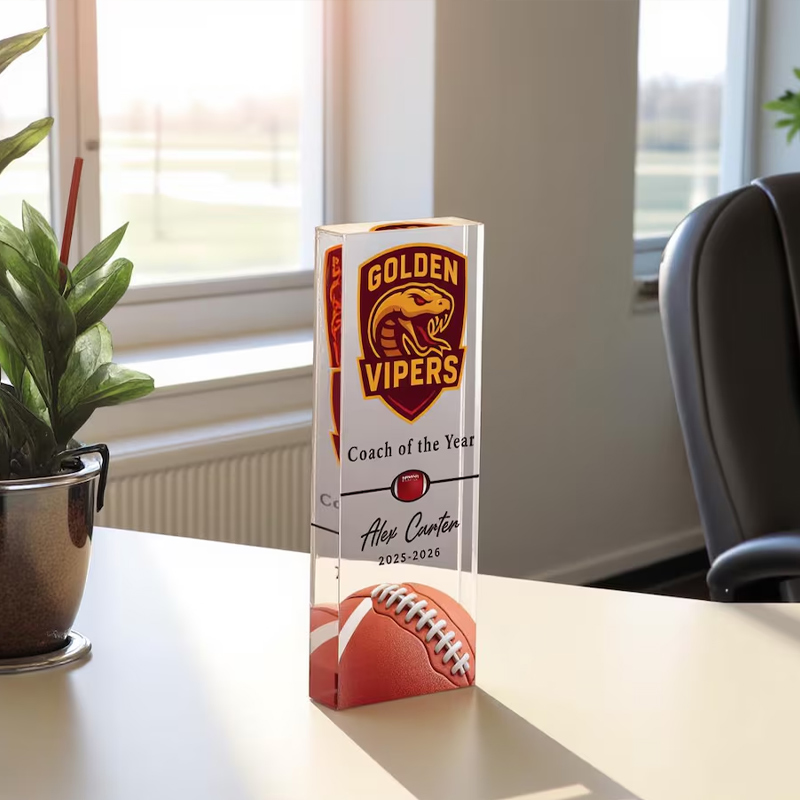 Personalizedb Sports Award Custom Sports Recognition Acrylic Plaque Custom Team Logo and Name