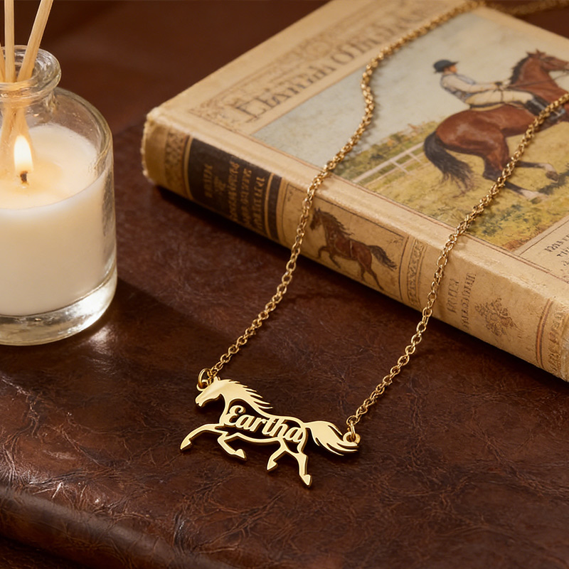 Personalized Horse Necklace with Name The Perfect Gift for Equestrian Enthusiasts