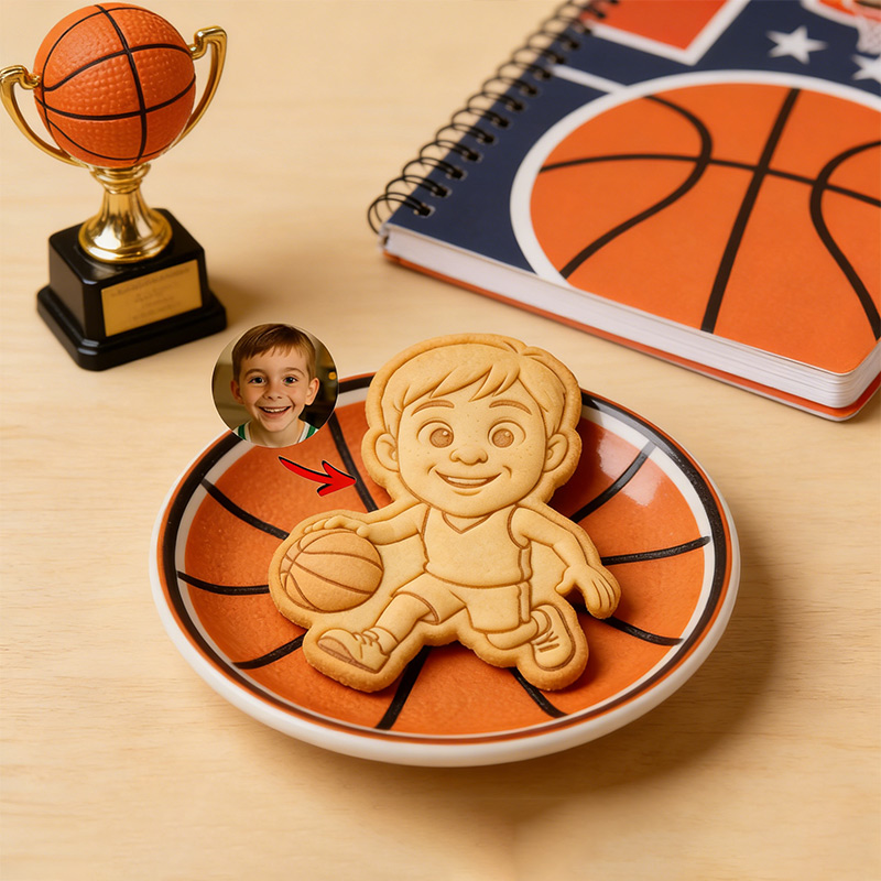 Personalized Basketball Portrait Stamp With Custom Face Cookie Cutter from Photo Gift for Basketball Lovers