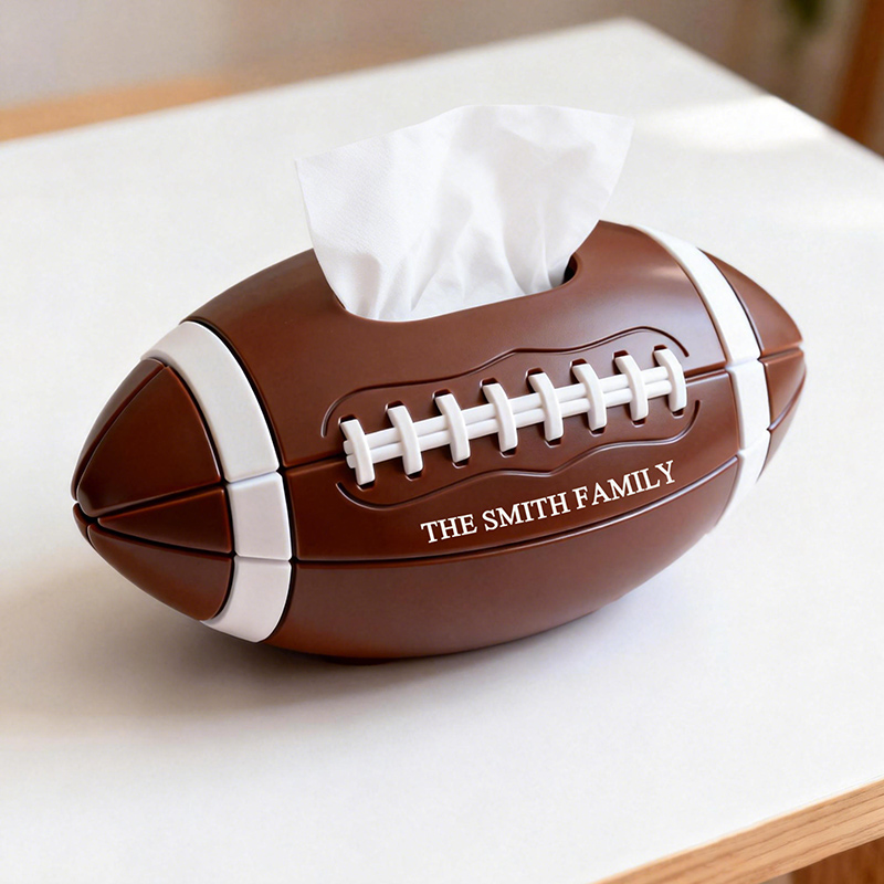 Personalized Football Tissue Box Family Tissue Boxes Football Fan Customized Text Gift for Family