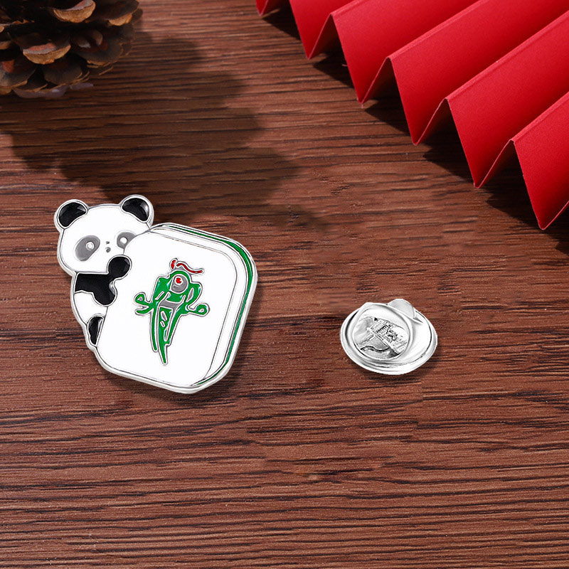 Cute Panda Mahjong Pin A Gift for Mahjong Enthusiasts