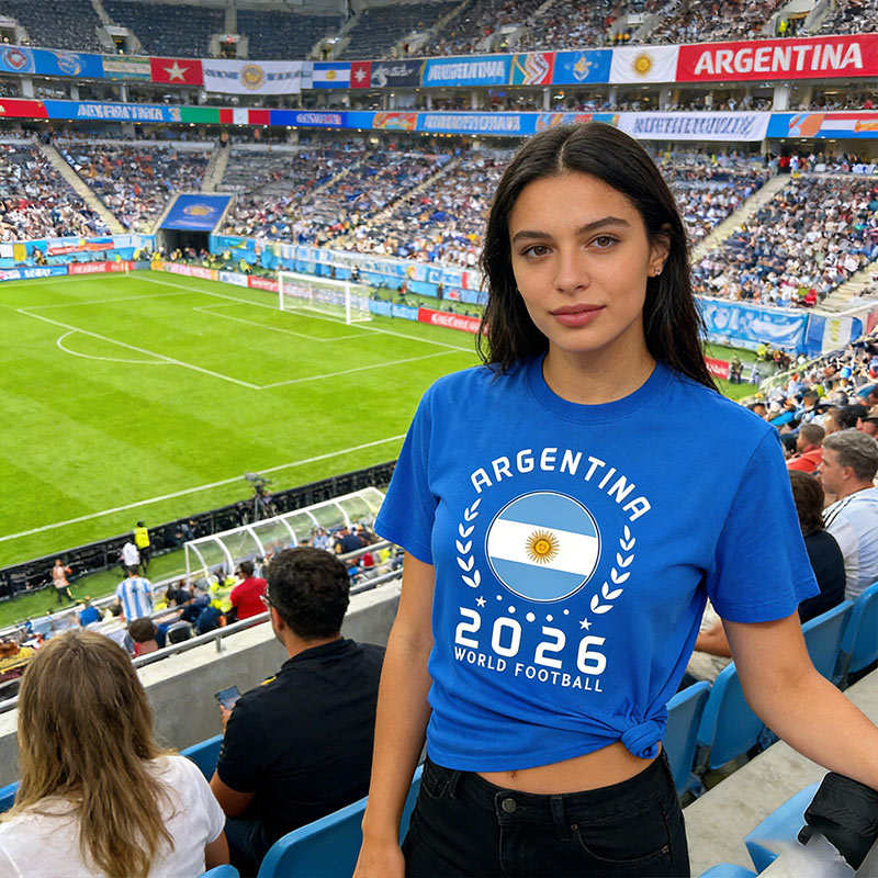 Personalized Argentina T-shirt for the 2026 World Football Customize with Name and Number Gift for Soccer Fans